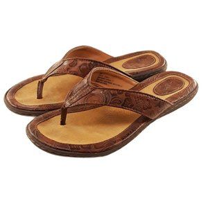 B.O.C. Zita Brown Embossed Thong Sandals- Womens Sz 9M
